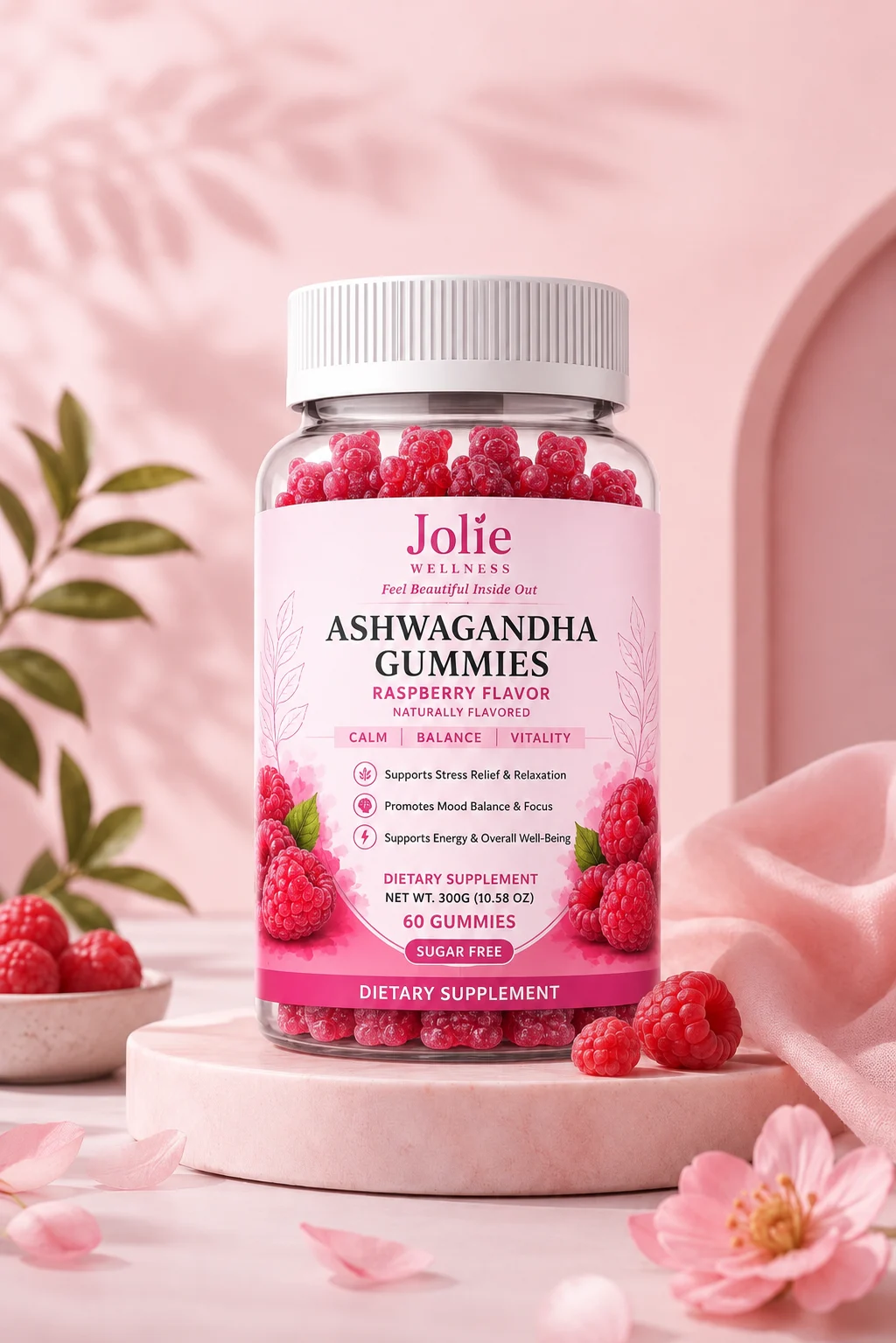 Jolie Wellness Ashwagandha Gummies — raspberry